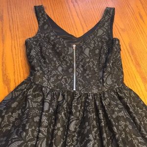 Express black and navy lace full bottom dress